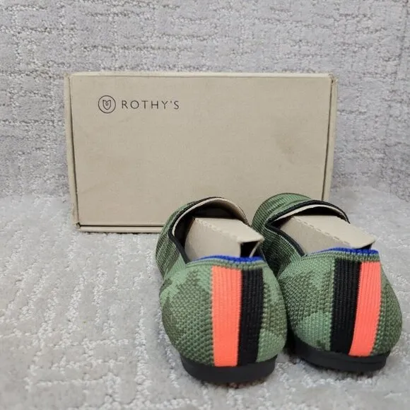 Rothy's The Flat Toddler Kid's Size 12 US Olive Camo Round Toe Slip on Shoes.