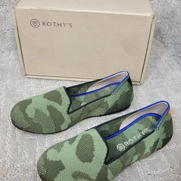 Rothy's The Flat Toddler Kid's Size 12 US Olive Camo Round Toe Slip on Shoes.