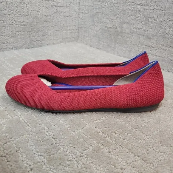 Rothys The Flat Women's Size 6 US Scooter Red Round Toe Slip-on Flat Shoes