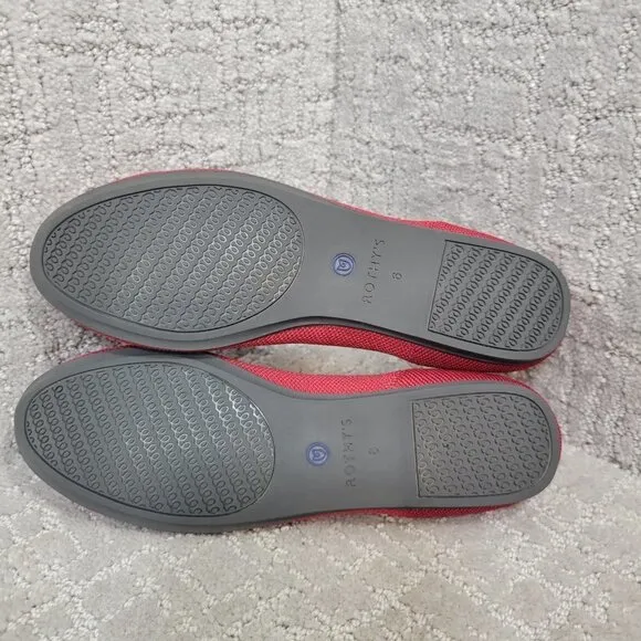 Rothys The Flat Women's Size 6 US Scooter Red Round Toe Slip-on Flat Shoes