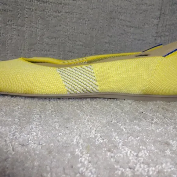 Rothys The Flat Womens Size 8.5 US Lemon Stripe Round Toe Slip On Shoes