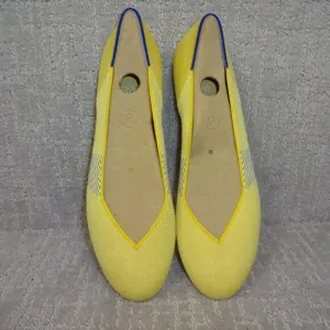 Rothys The Flat Womens Size 8.5 US Lemon Stripe Round Toe Slip On Shoes