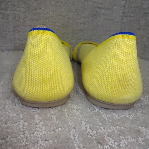 Rothys The Flat Womens Size 8.5 US Lemon Stripe Round Toe Slip On Shoes