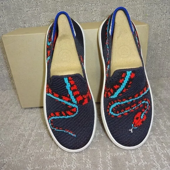 Rothy's The Kids Sneaker Sneaky Snake Slip On Flats Shoes Kids Size 10-11-13