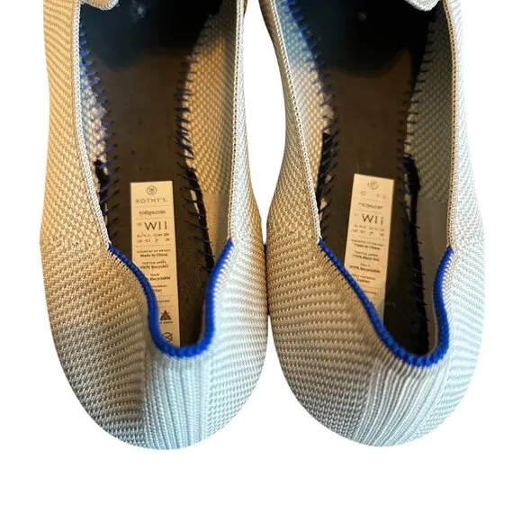 Rothy's The Loafer Slip On Flats Linen Double Stitch Knit Shoes Size 11 Women's