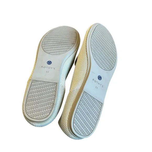 Rothy's The Loafer Slip On Flats Linen Double Stitch Knit Shoes Size 11 Women's