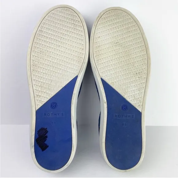 Rothy’s The Original Slip On Sneaker Blue Indigo Gingham Retired Shoes