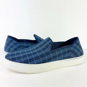 Rothy’s The Original Slip On Sneaker Blue Indigo Gingham Retired Shoes