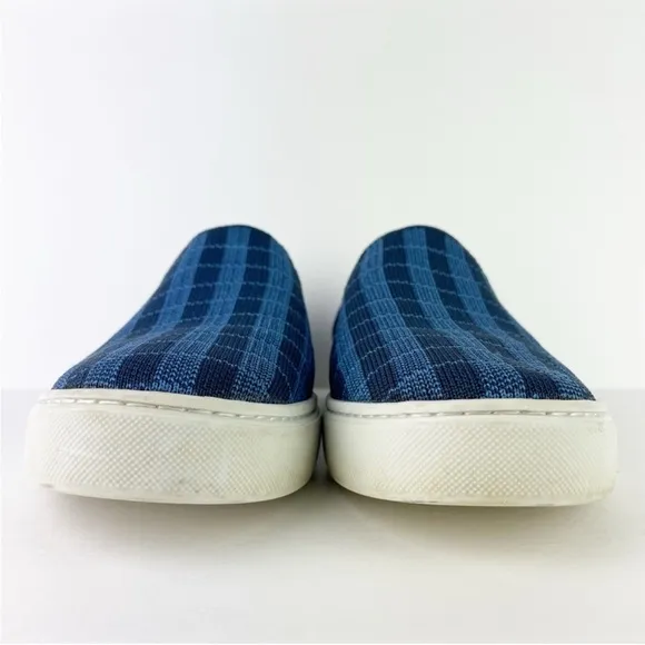 Rothy’s The Original Slip On Sneaker Blue Indigo Gingham Retired Shoes