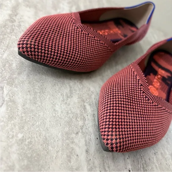 Rothy’s The Point Flats, Rose Pink, Double Stitch Slip On Shoes, Size 9.5
