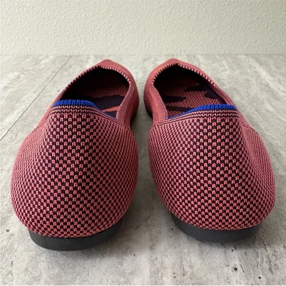 Rothy’s The Point Flats, Rose Pink, Double Stitch Slip On Shoes, Size 9.5