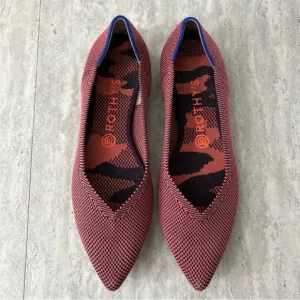 Rothy’s The Point Flats, Rose Pink, Double Stitch Slip On Shoes, Size 9.5