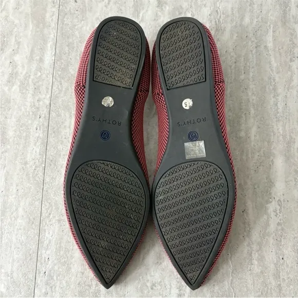 Rothy’s The Point Flats, Rose Pink, Double Stitch Slip On Shoes, Size 9.5