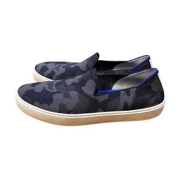 Rothy’s Womens Slip-On Shoes Sneakers Size 10 Black Camo Washable Gray
