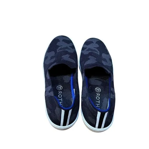 Rothy’s Womens Slip-On Shoes Sneakers Size 10 Black Camo Washable Gray
