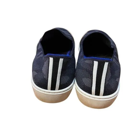 Rothy’s Womens Slip-On Shoes Sneakers Size 10 Black Camo Washable Gray