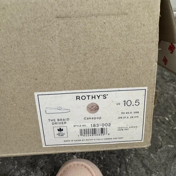 Rothy's Womens The Braided Driver In Cakepop Comfort Shoes Sz 10.5 NIB