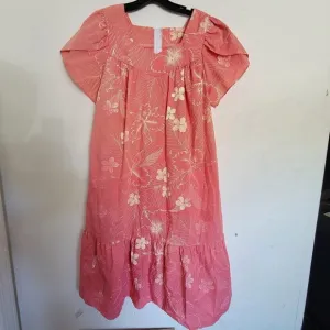 Royal Creations Vintage Hawaii Flutter Cap Sleeve Cottage Core Midi Dress Large