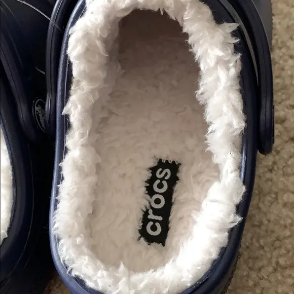 Royal / Navy Blue Fur Lined Crocs