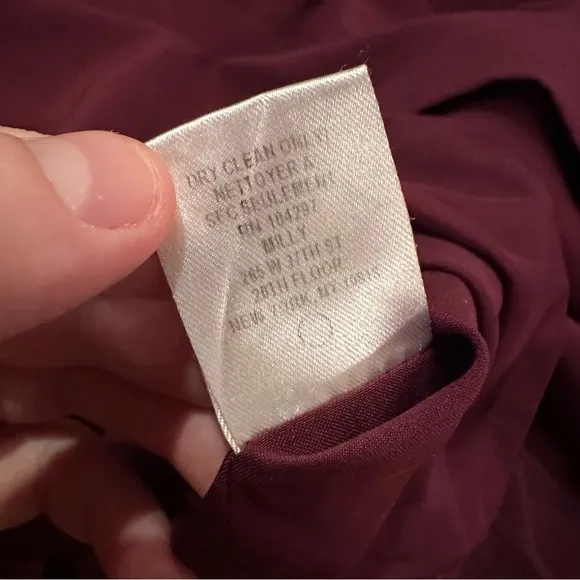 RTR Milly Cady Large Bell‎ Ruffle Sleeve Wine Magenta Mini A-Line Dress Sz 8