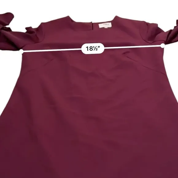RTR Milly Cady Large Bell‎ Ruffle Sleeve Wine Magenta Mini A-Line Dress Sz 8