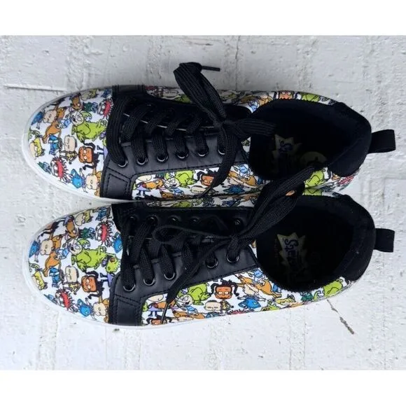 Rugrats Nickelodeon‎ By Viacom Mens All Over Print Lace Up Shoes Size 9