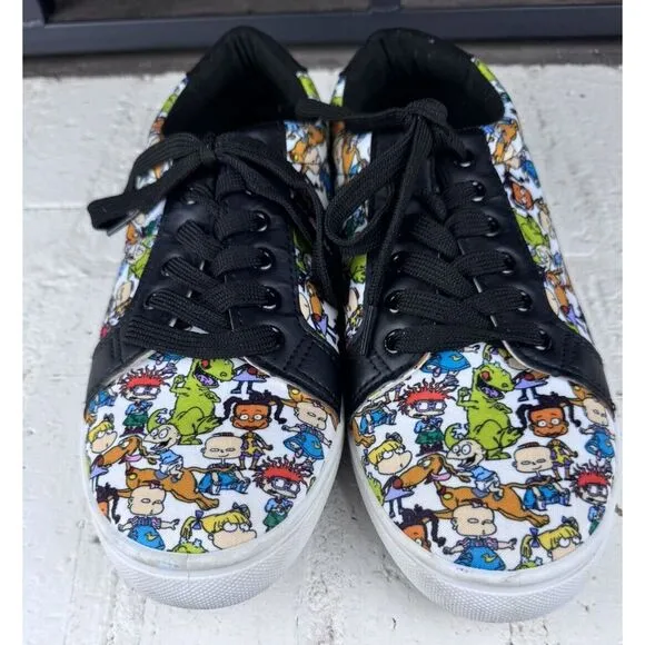 Rugrats Nickelodeon‎ By Viacom Mens All Over Print Lace Up Shoes Size 9