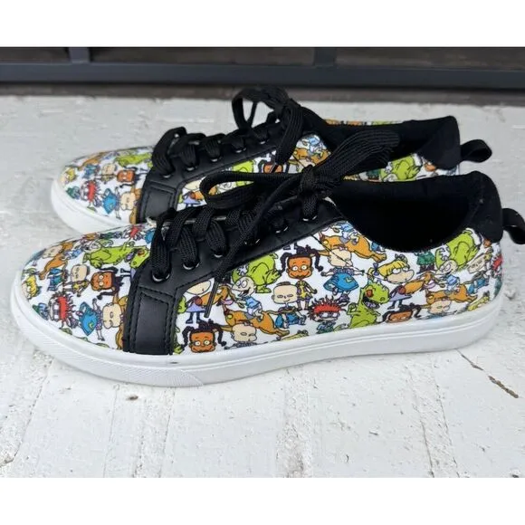 Rugrats Nickelodeon‎ By Viacom Mens All Over Print Lace Up Shoes Size 9