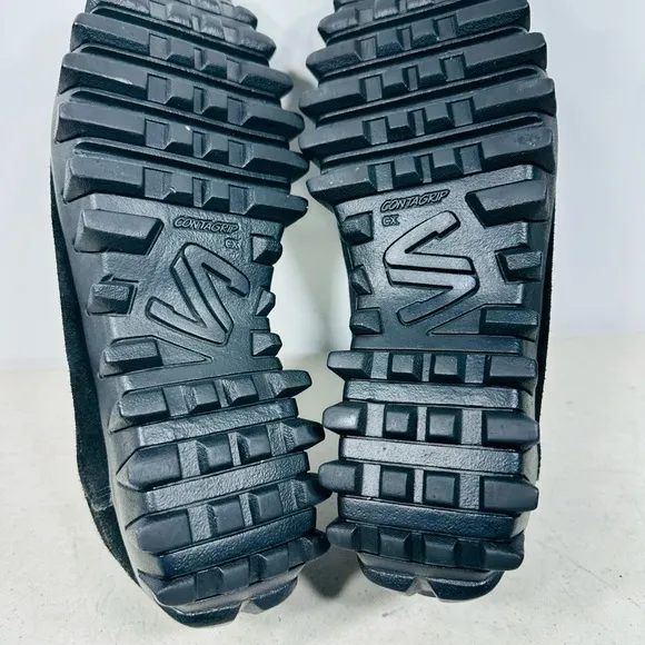 Salomon Contagrip CX Trail Shoes Slip On Black Size 10,5Mens Suede Black