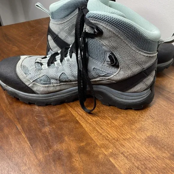 Salomon Ortholite Hiking Boots Shoes Womens 10 Gore-tex Grey Green Contragrip