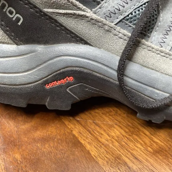 Salomon Ortholite Hiking Boots Shoes Womens 10 Gore-tex Grey Green Contragrip