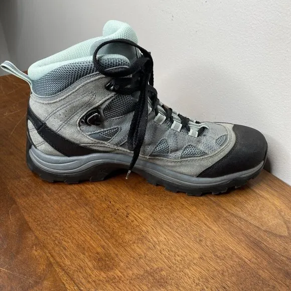 Salomon Ortholite Hiking Boots Shoes Womens 10 Gore-tex Grey Green Contragrip