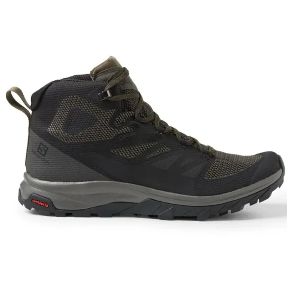Salomon OUTline GORE-TEX Mid Waterproof Hiking Boots Brown Mens 9.5 UK 9 EU 43.3