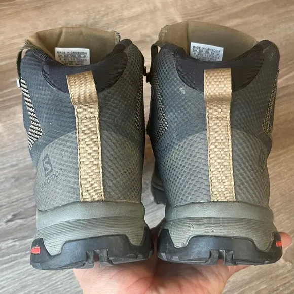 Salomon OUTline GORE-TEX Mid Waterproof Hiking Boots Brown Mens 9.5 UK 9 EU 43.3