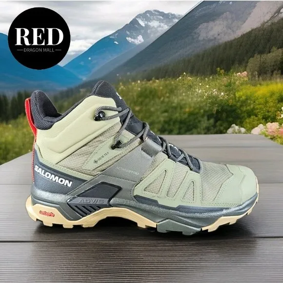 Salomon X Ultra 4 Mid Gore-Tex Hiking Boots Olive Green - Men's Size 11
