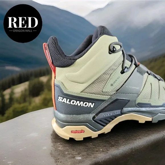 Salomon X Ultra 4 Mid Gore-Tex Hiking Boots Olive Green - Men's Size 11
