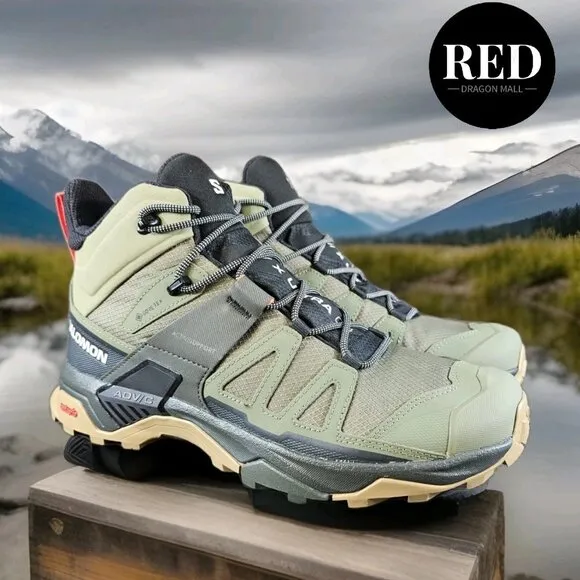 Salomon X Ultra 4 Mid Gore-Tex Hiking Boots Olive Green - Men's Size 11