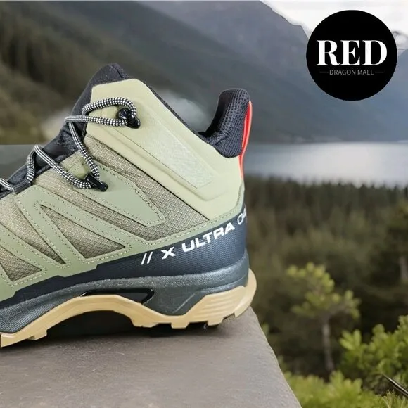 Salomon X Ultra 4 Mid Gore-Tex Hiking Boots Olive Green - Men's Size 11