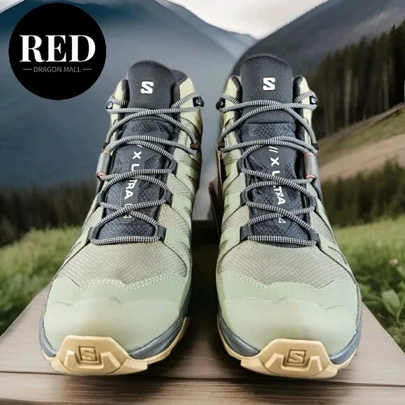 Salomon X Ultra 4 Mid Gore-Tex Hiking Boots Olive Green - Men's Size 11