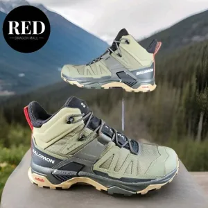 Salomon X Ultra 4 Mid Gore-Tex Hiking Boots Olive Green - Men's Size 11