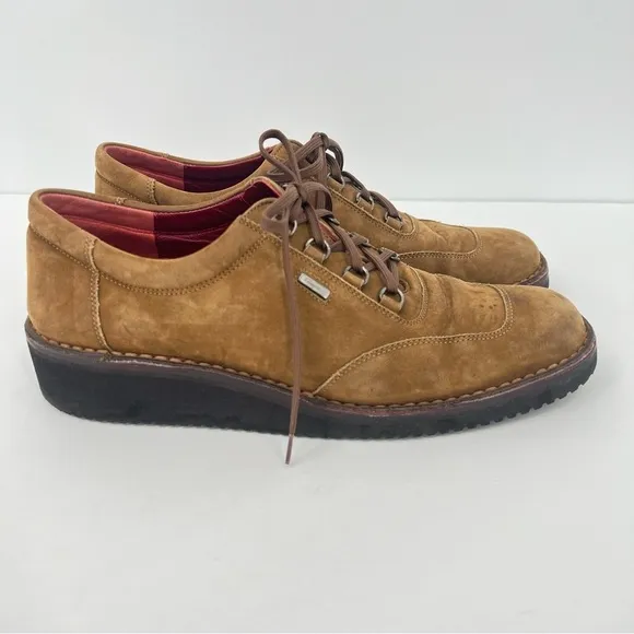 Salvatore Ferragamo Sport brown suede leather lace up Vibram wedge shoes