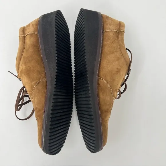 Salvatore Ferragamo Sport brown suede leather lace up Vibram wedge shoes