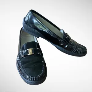 SALVATORE FERRAGAMO SPORT SLIP ON PATENT LOAFER SHOES SIZE 8.5