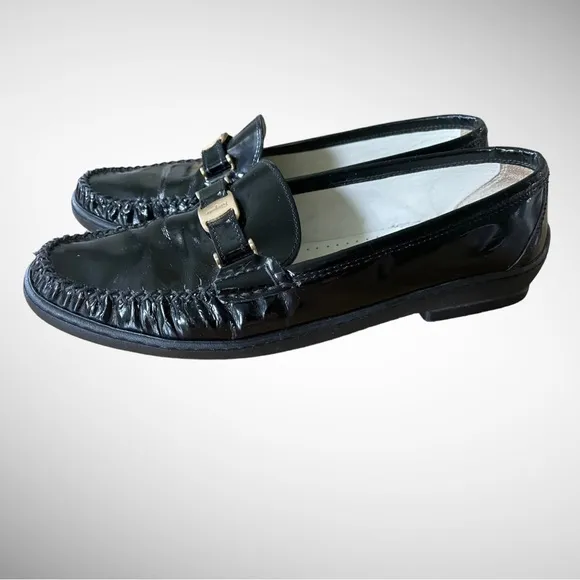 SALVATORE FERRAGAMO SPORT SLIP ON PATENT LOAFER SHOES SIZE 8.5
