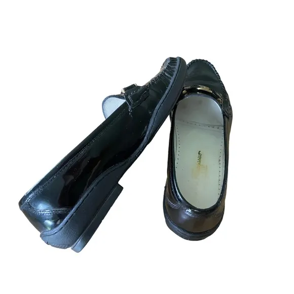 SALVATORE FERRAGAMO SPORT SLIP ON PATENT LOAFER SHOES SIZE 8.5
