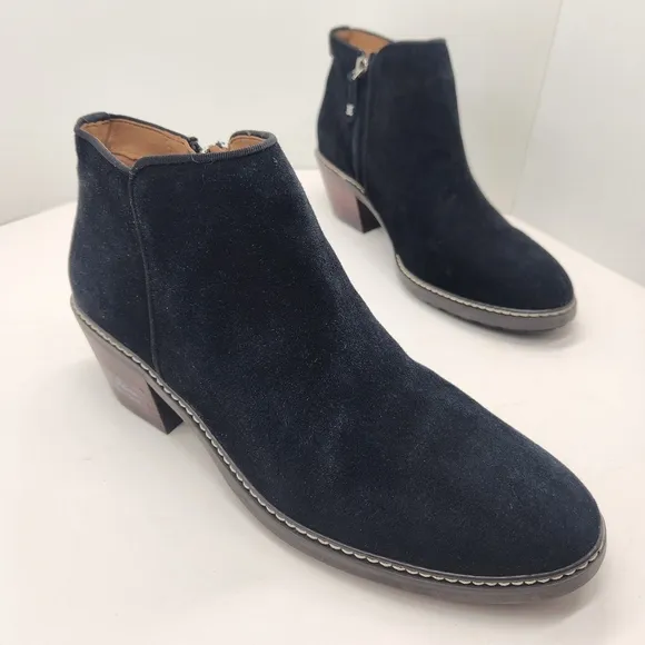 Sam Edelman ankle boots women's 11M black suede Pryce waterproof comfy new $150