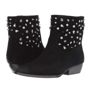 Sam Edelman Avril Black Suede Fashion Boots Stud Embellishments Women’s Size 5