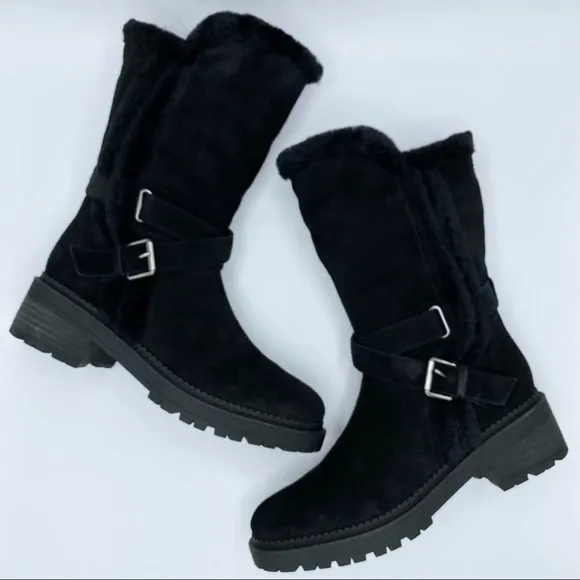 Sam Edelman Black Jailyn Faux Fur Lined Boot