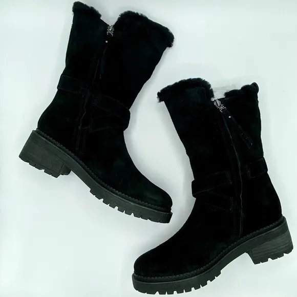 Sam Edelman Black Jailyn Faux Fur Lined Boot