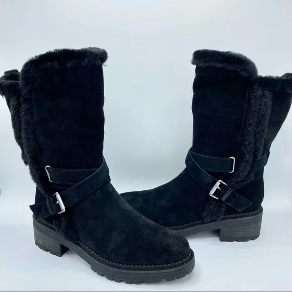Sam Edelman Black Jailyn Faux Fur Lined Boot